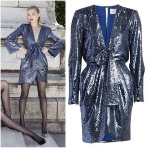 Cinq a Sept Skylar dress, onyx (blue) sequin dress, Size Small (4)